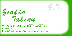 zsofia talian business card